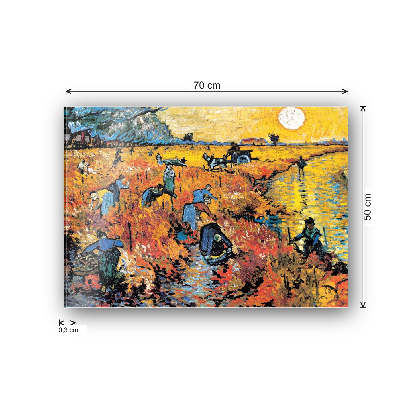 Homage to Van Gogh - Die Roten Weinberge Von Arles cm 70x50 - misure