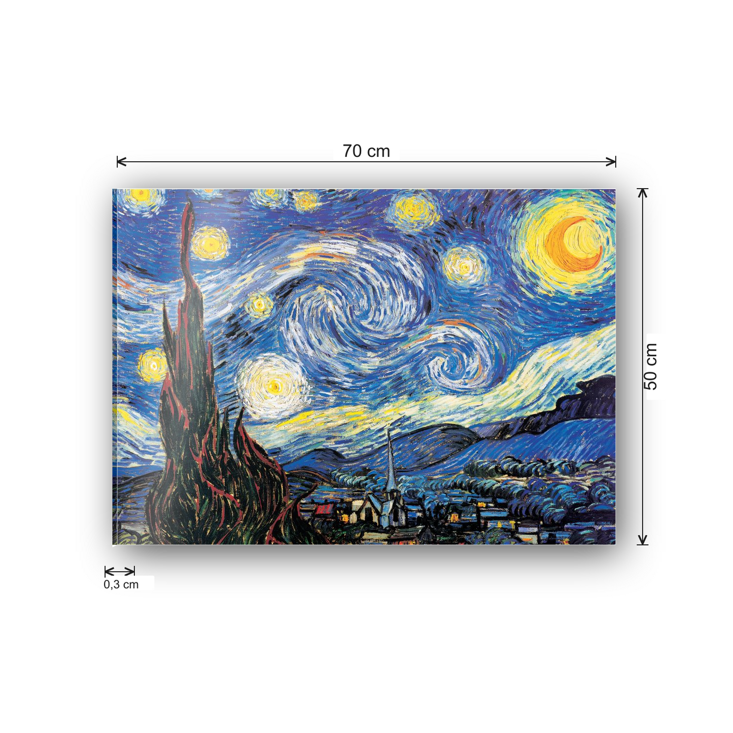 Homage to Van Gogh - Starry Night cm 70x50 - misure