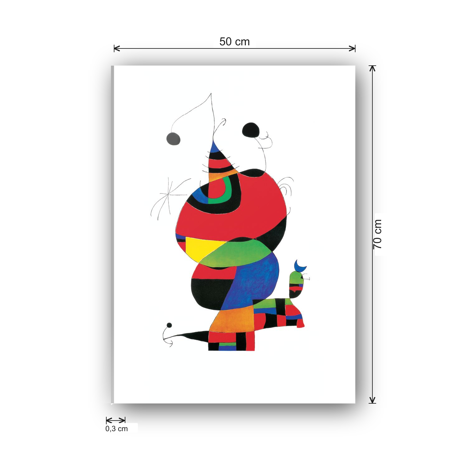 Homage to Mirò - Picasso cm 50x70 - misure