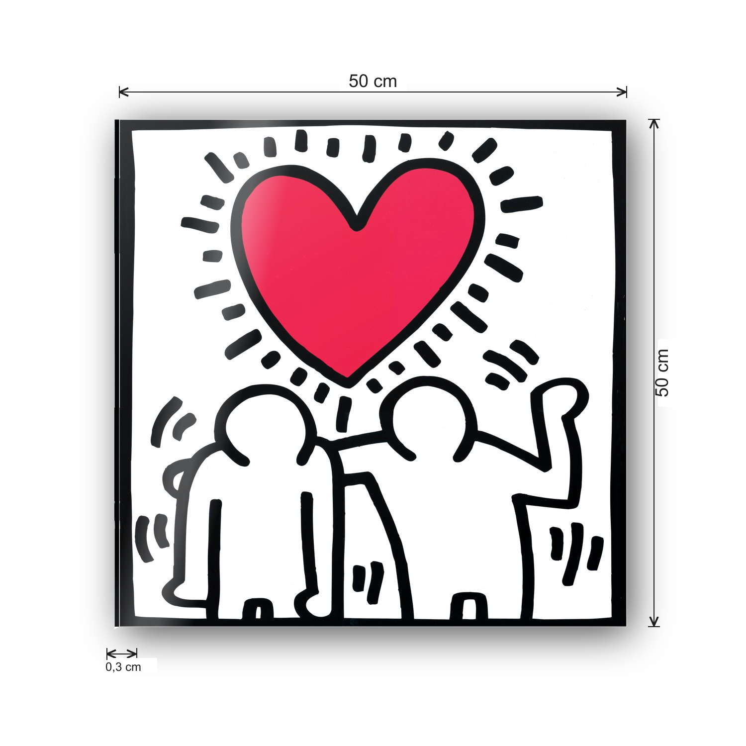 Homage to Haring - Untitled Wedding Invitation cm 50x50 - misure