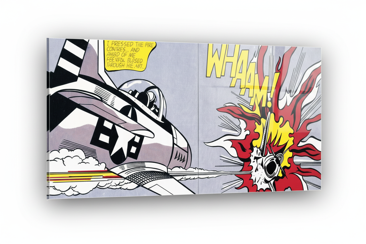 Homage to Lichtenstein - Whaam! - cm 100x50 - Pannello Acrilico