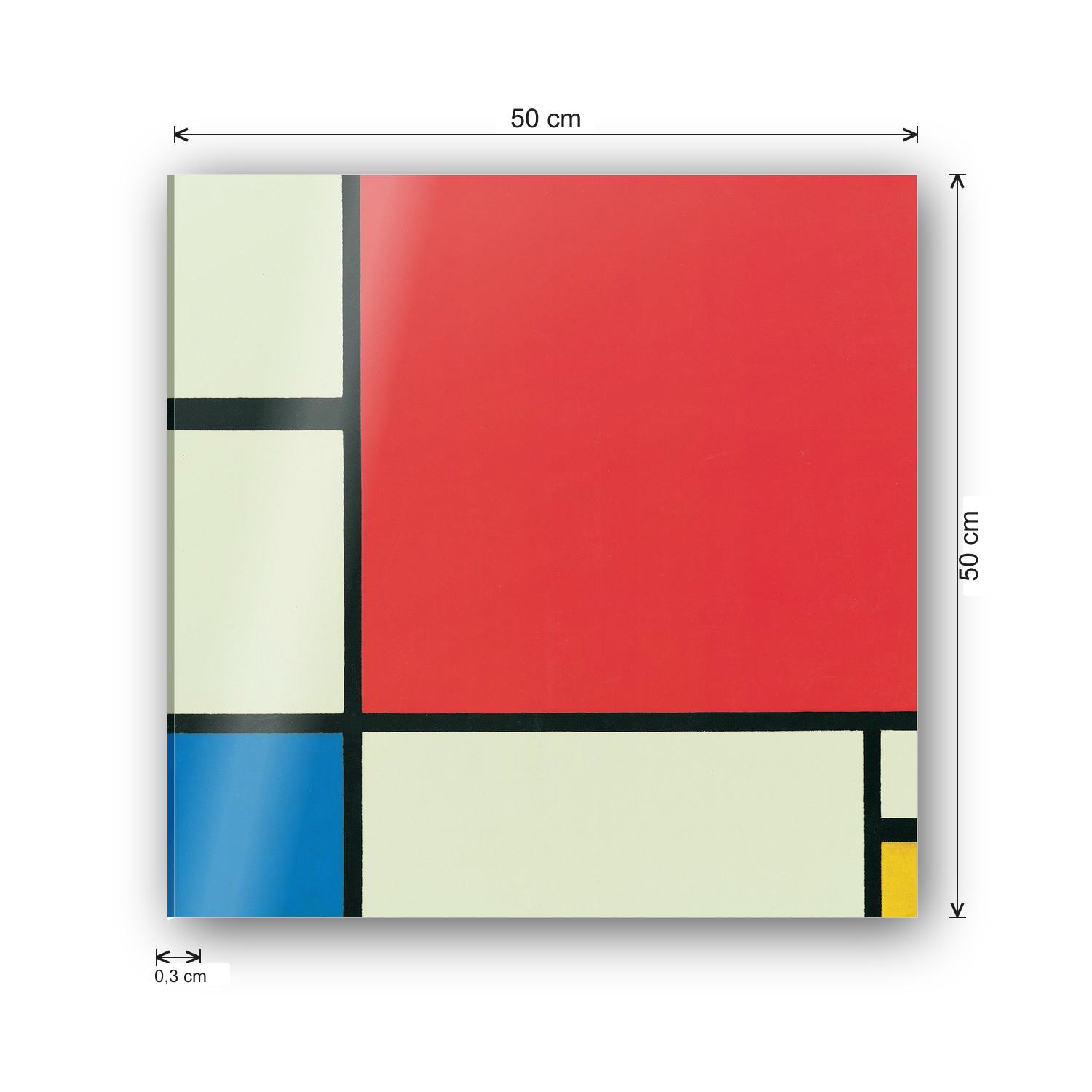Homage to Mondrian - Composition in Red, Blue, and Yellow cm 50x50 - misure