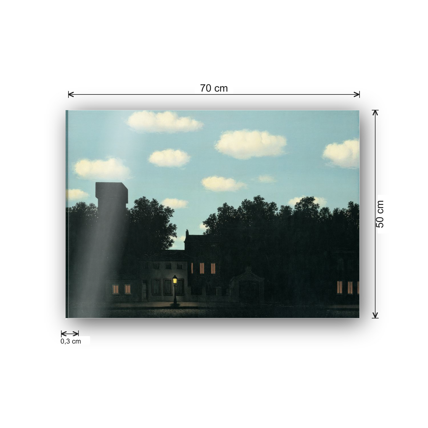 Homage to Magritte - The Empire of Lights cm 70x50 - misure