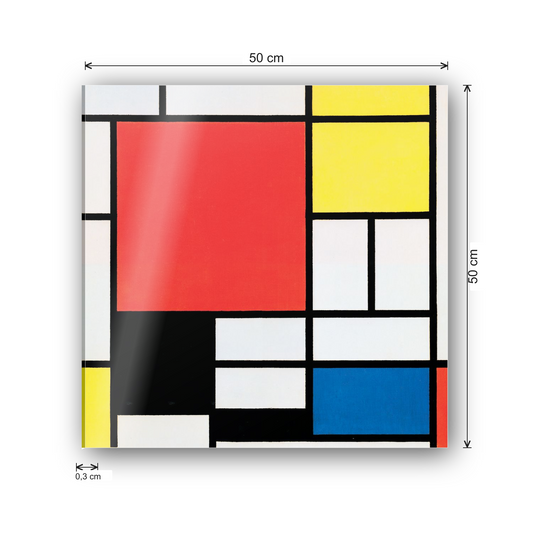 Homage to Mondrian - Composition with Red, Yellow, Blue, and Black cm 50x50 - misure