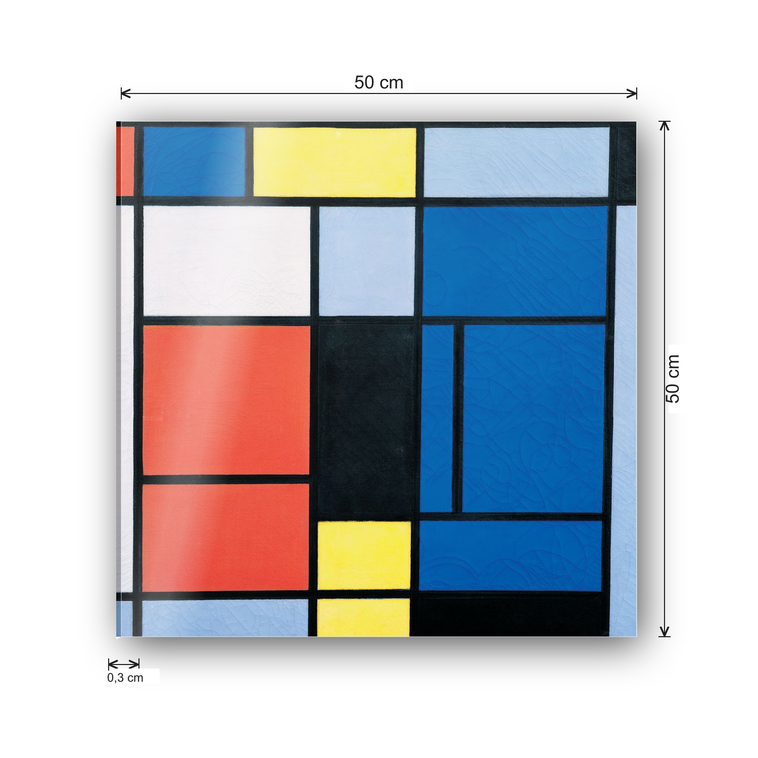 Homage to Mondrian - Tableau n 1 cm 50x50 - misure