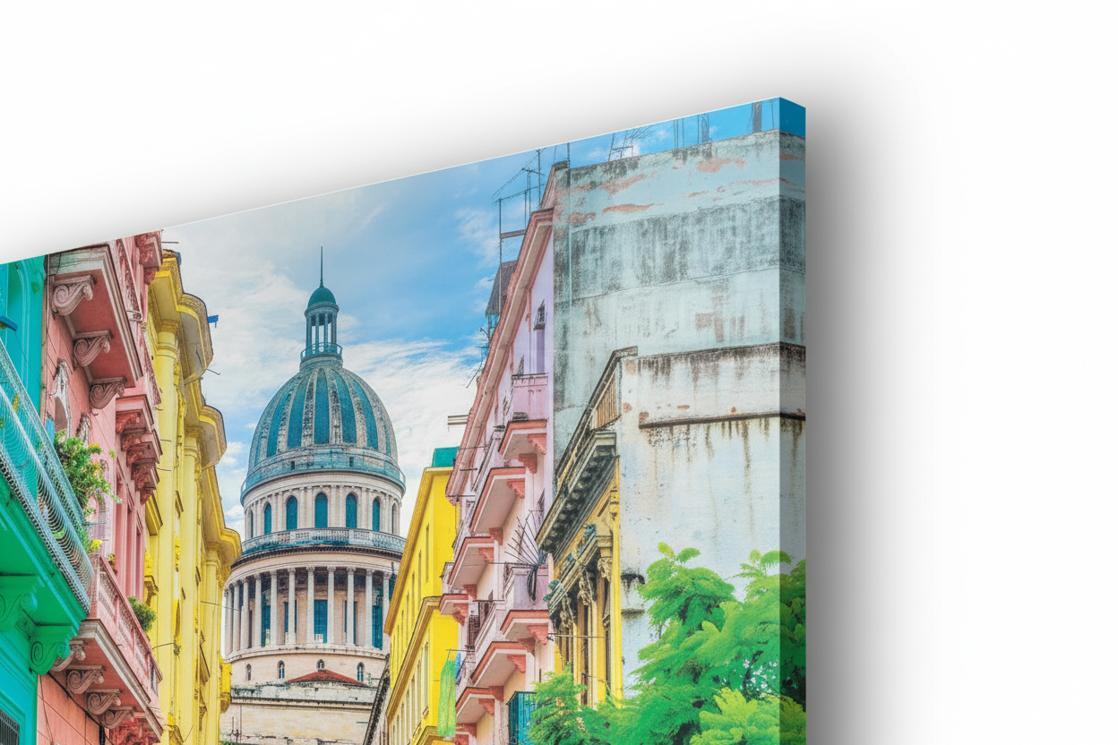 Hauser in calle barcellona Havanna - cm 70x50 - Pannello Acrilico