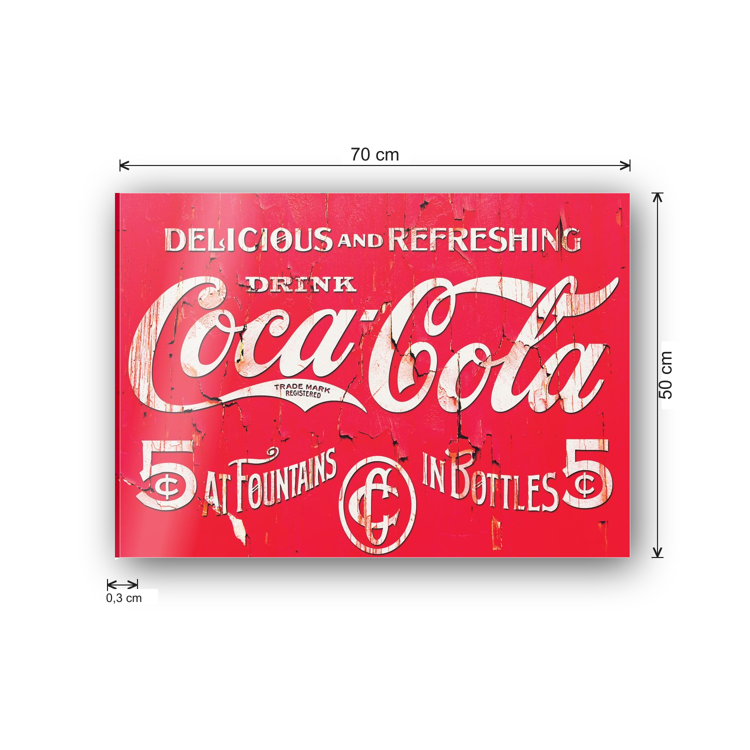 Homage to Delicious & refreshing Coke cm 70x50 - misure