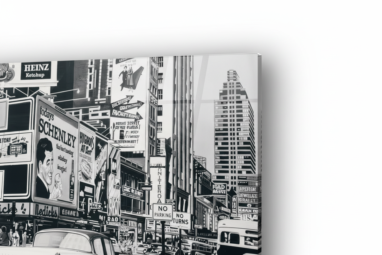 Advertising in the City - cm 70x50 - Pannello Acrilico