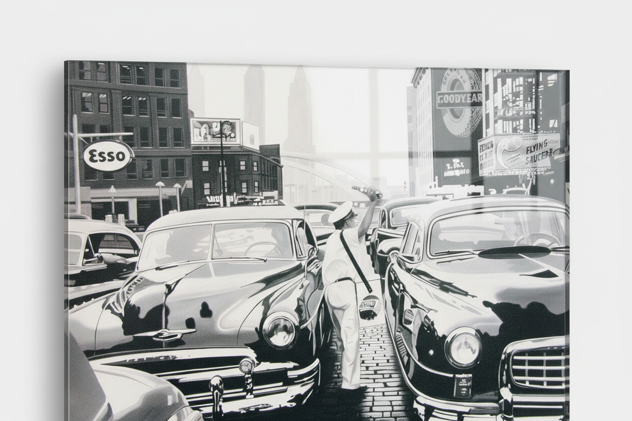 Cars in traffic - cm 70x50 - Pannello Acrilico