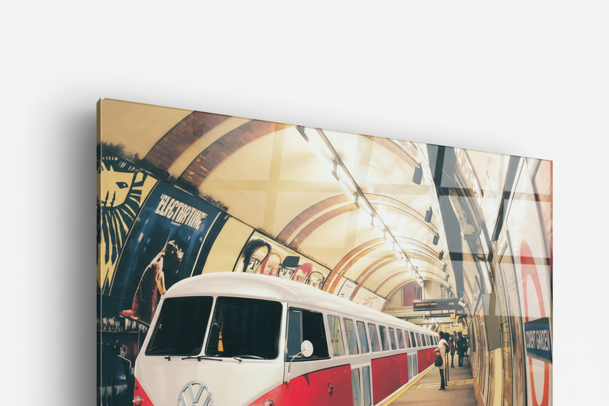VW Camper tube train - cm 70x50 - Pannello Acrilico