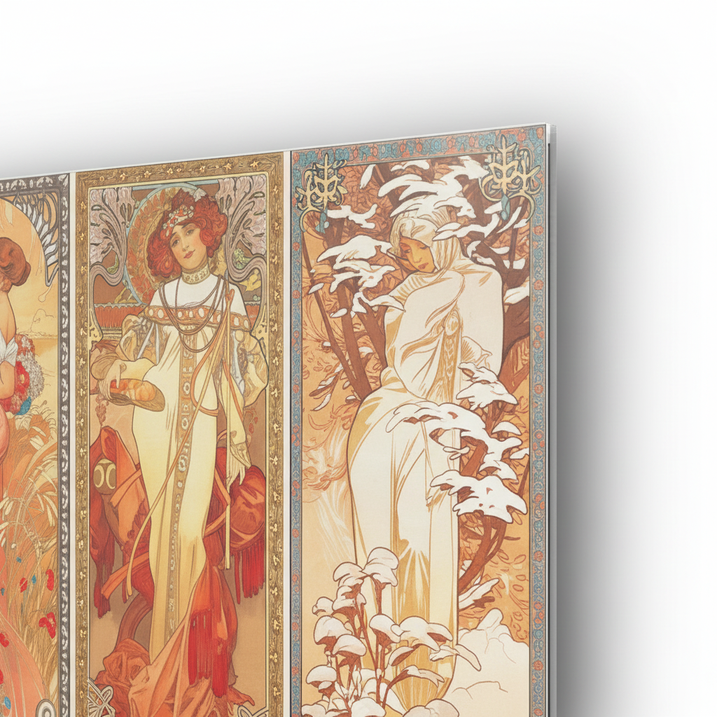 Homage to Mucha - Les saisons 1900 - cm 100x50 - Pannello Acrilico