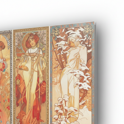 Homage to Mucha - Les saisons 1900 - cm 100x50 - Pannello Acrilico