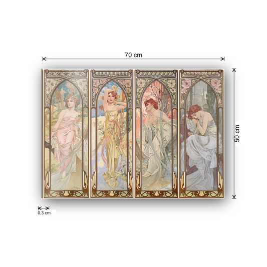 Homage to Mucha - Time of the day cm 70x50 - misure
