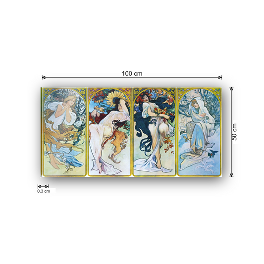 Homage to Mucha - Les saisons 1897 cm 100x50 - misure
