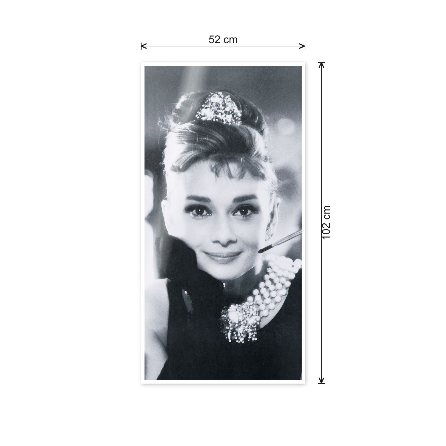 Homage to Audrey - Colazione da Tiffany cm 50x100 - misure