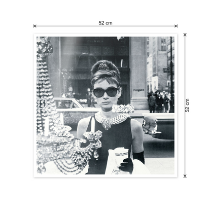 Homage to Audrey - Colazione da Tiffany cm 50x50 - misure