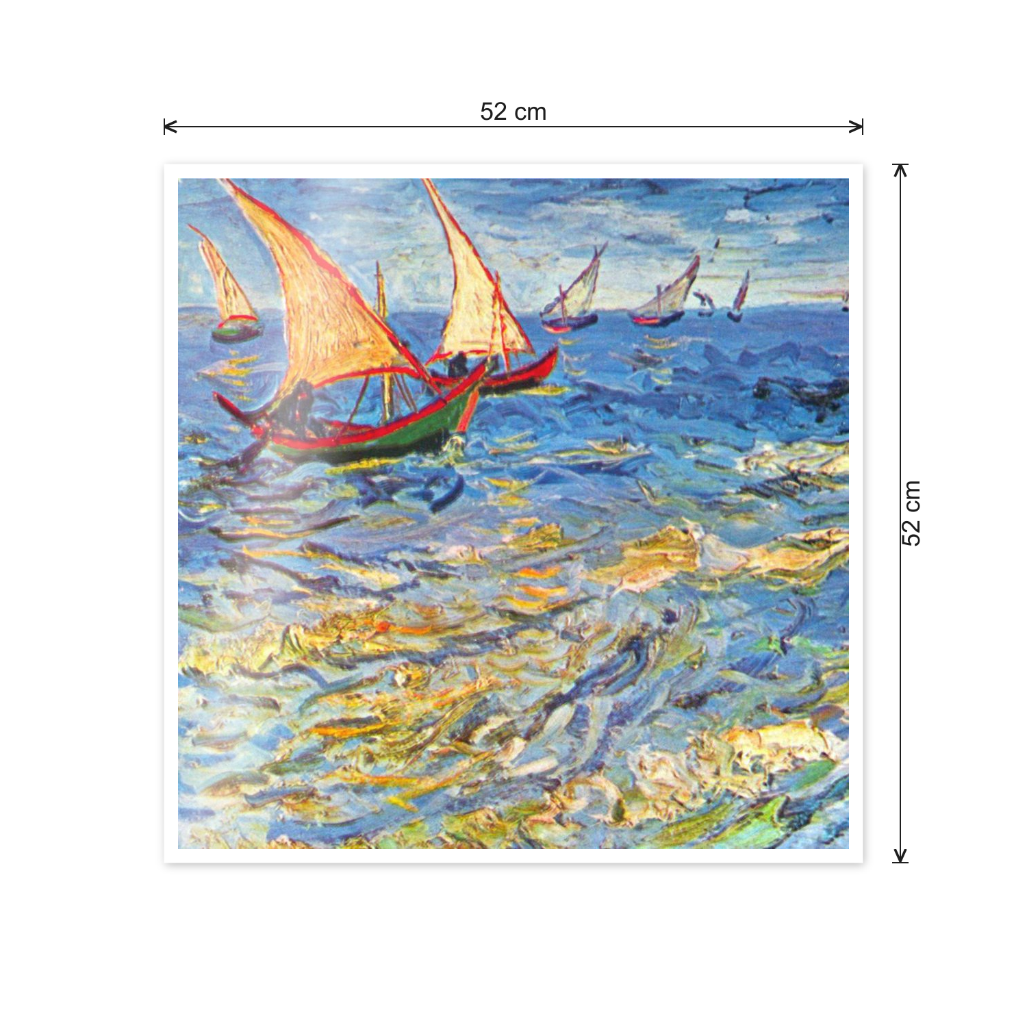 Homage to Van Gogh - The sea at Saintes-Maries cm 50x50 - misure
