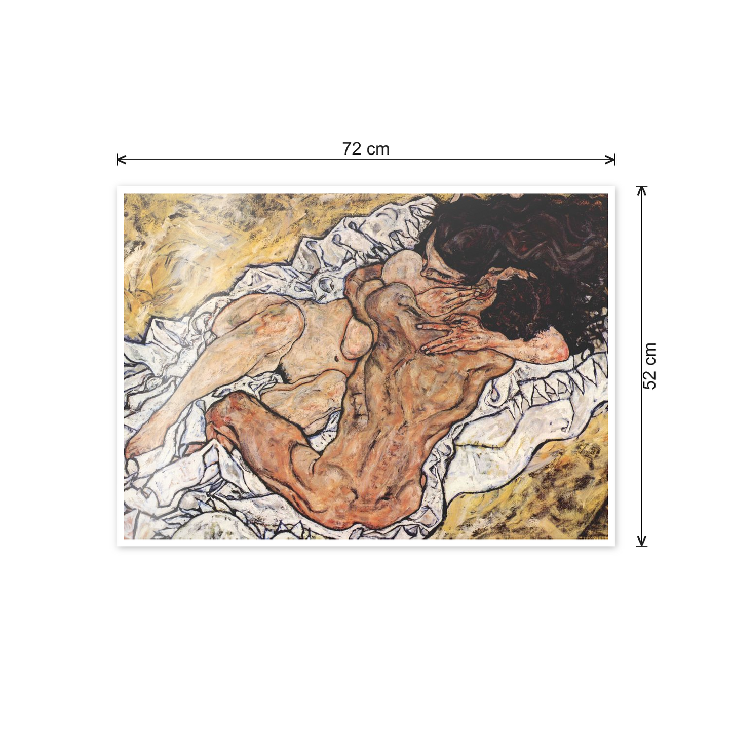 Homage to Schiele - The Embrace cm 70x50 - misure