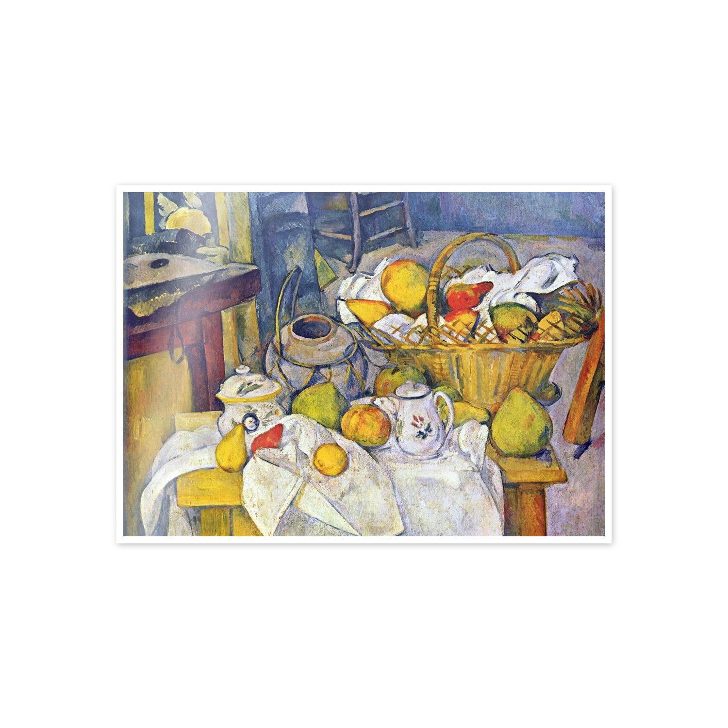 Homage to Cézanne - Still Life with Fruit Basket cm 70x50