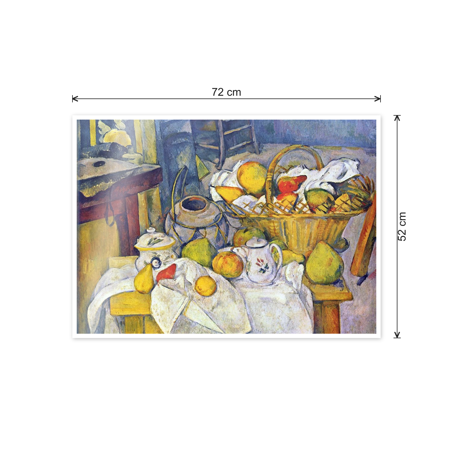 Homage to Cézanne - Still Life with Fruit Basket cm 70x50 - misure