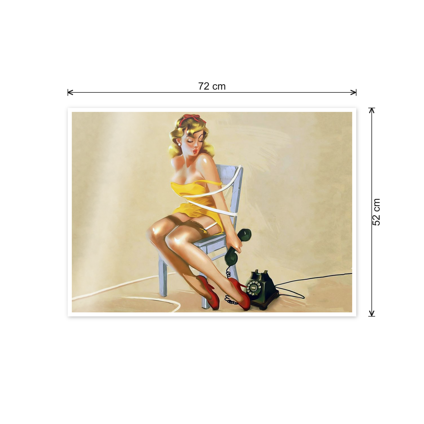Pin Up at phopne cm 70x50 - misure