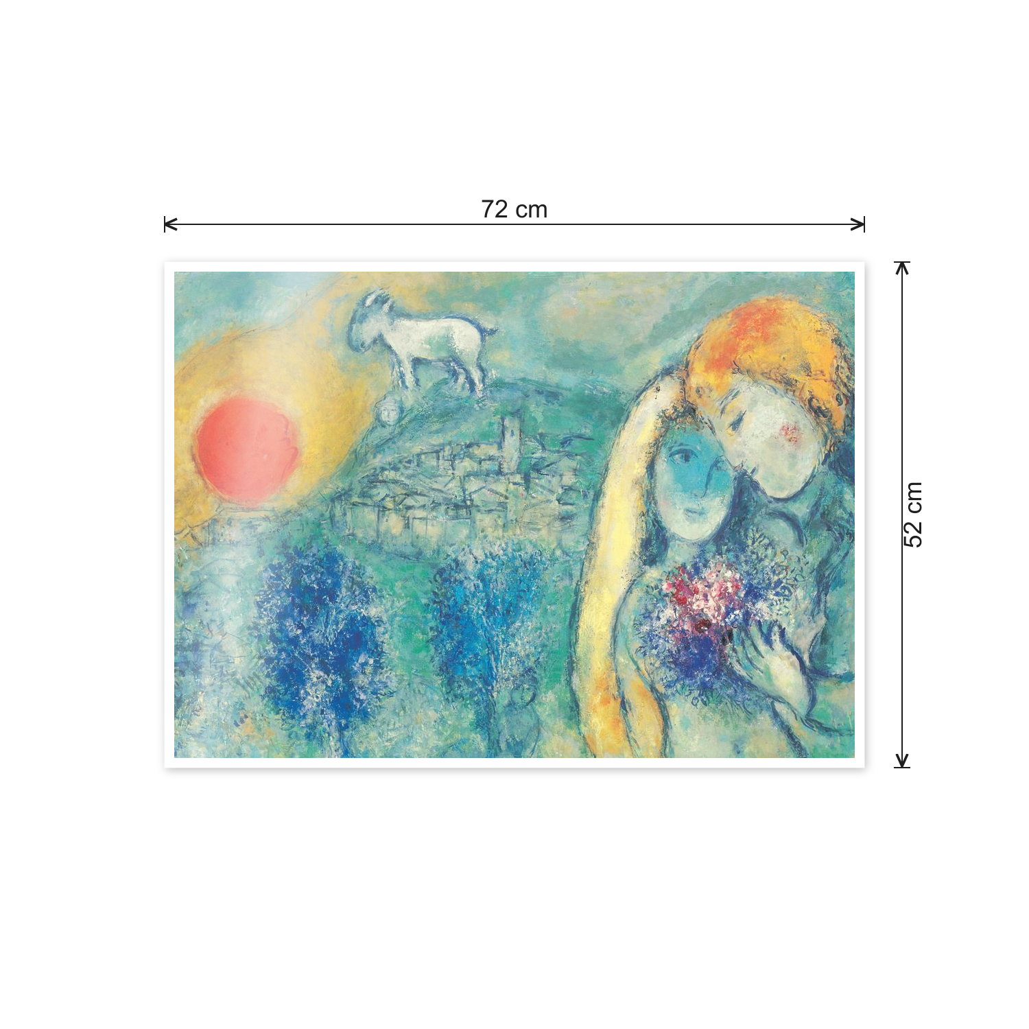 Homage to Chagall - The lovers ofi Vence, 1957 cm 70x50 - misure