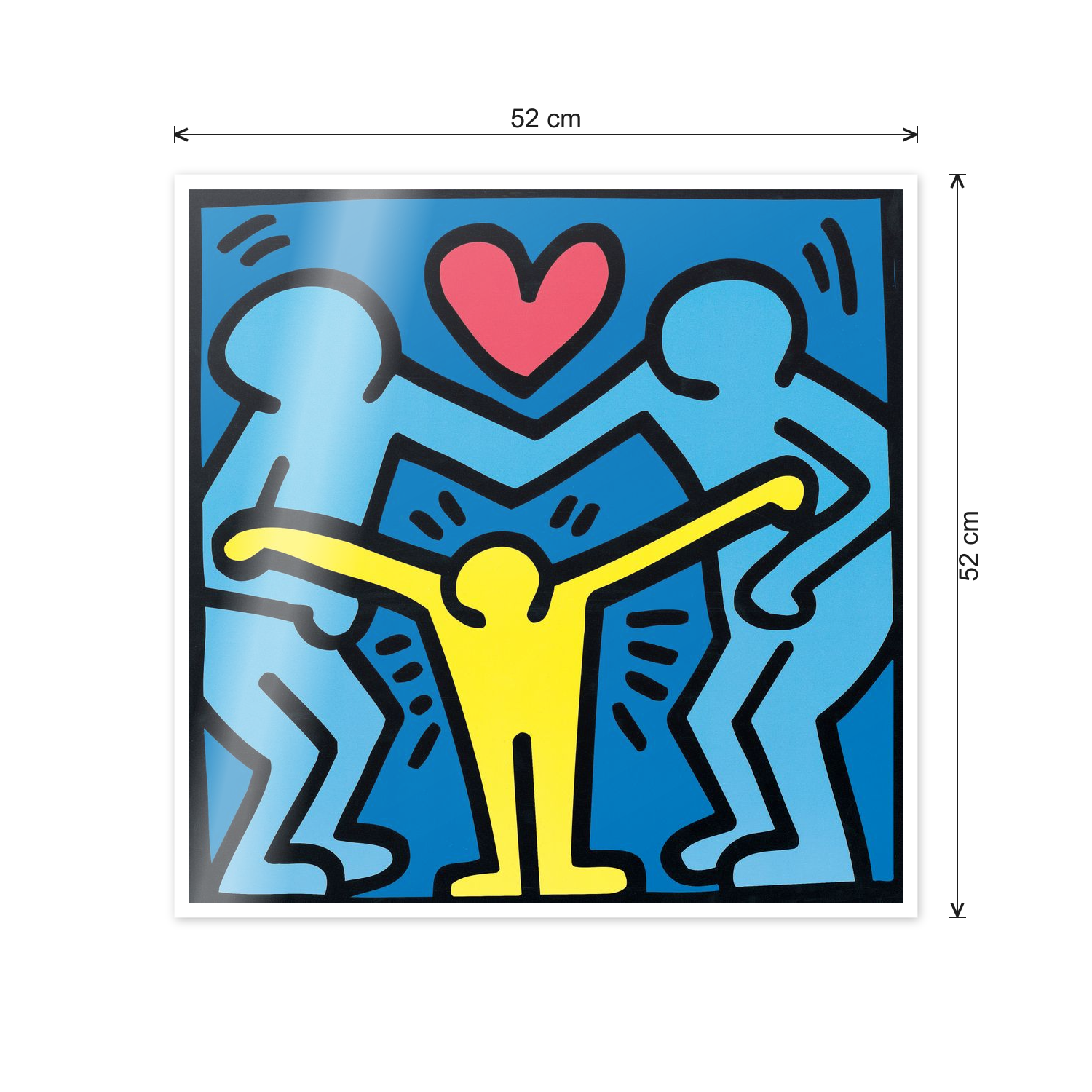 Homage to Haring - Untitled 1989 cm 50x50 - misure