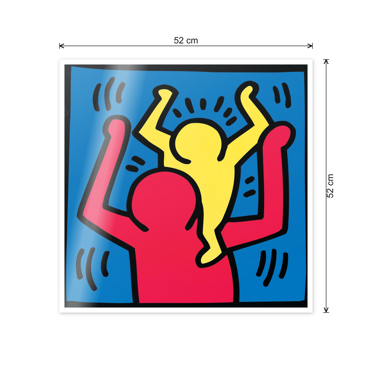 Homage to Haring - Untitled, 1987 cm 50x50 - misure
