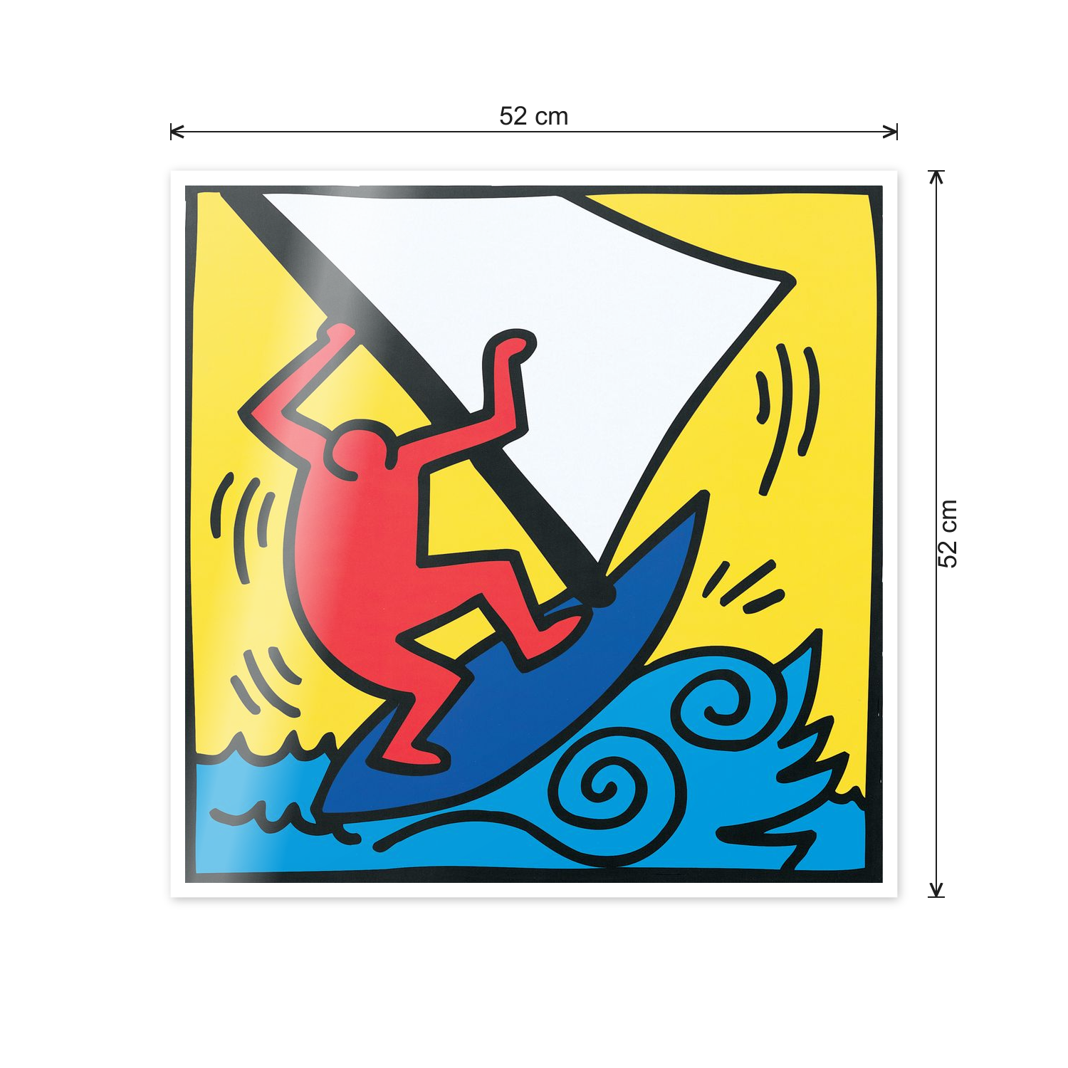 Homage to Haring - Untitled, 1987 cm 50x50 - misure