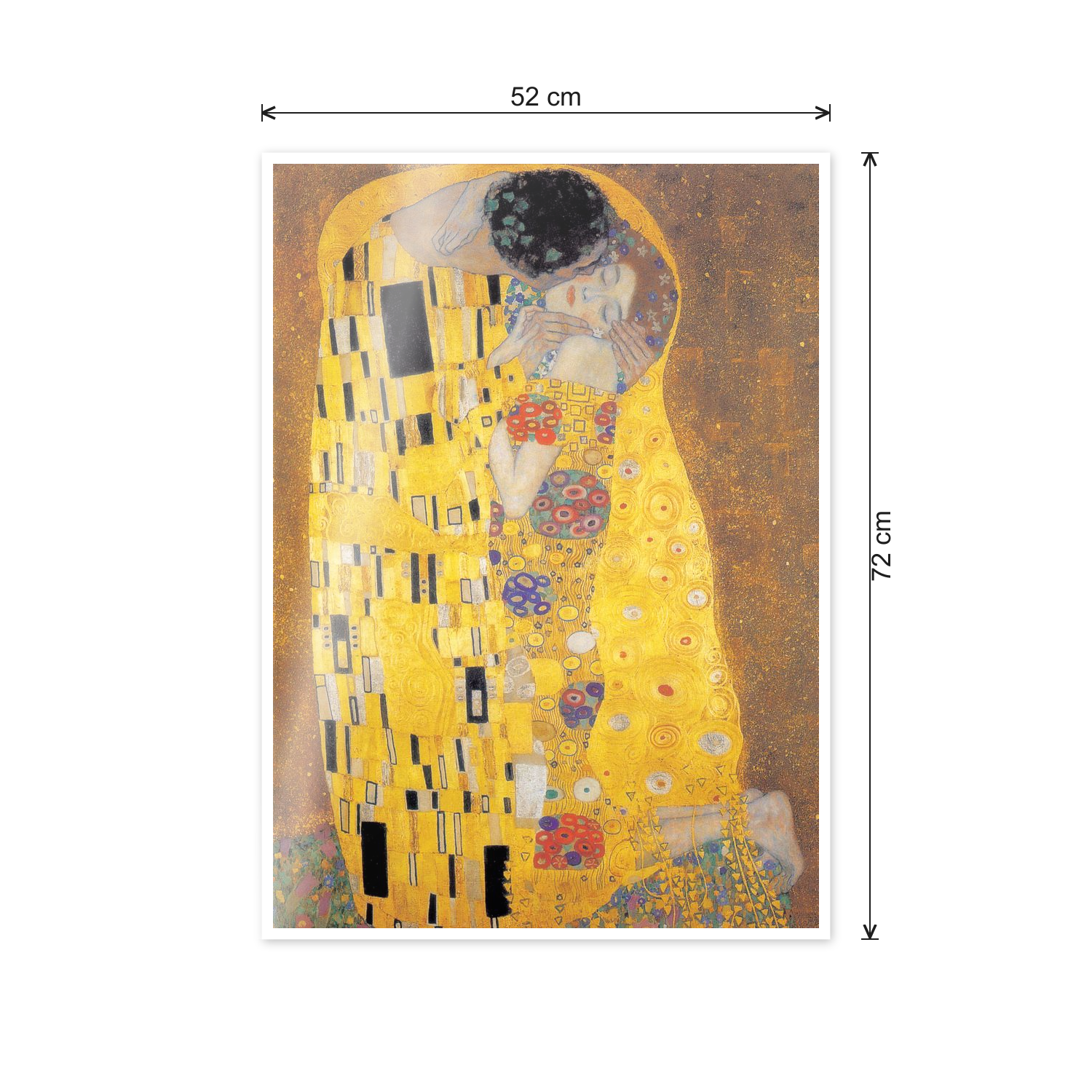 Homage to Klimt - The Kiss cm 50x70 - misure