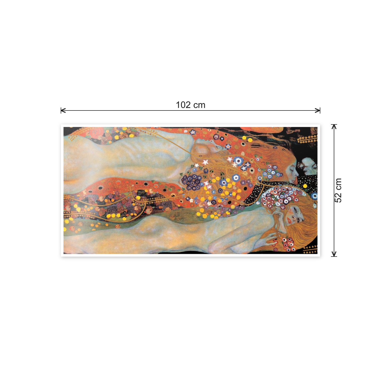 Homage to Klimt - Water Snakes cm 100x50 - misure
