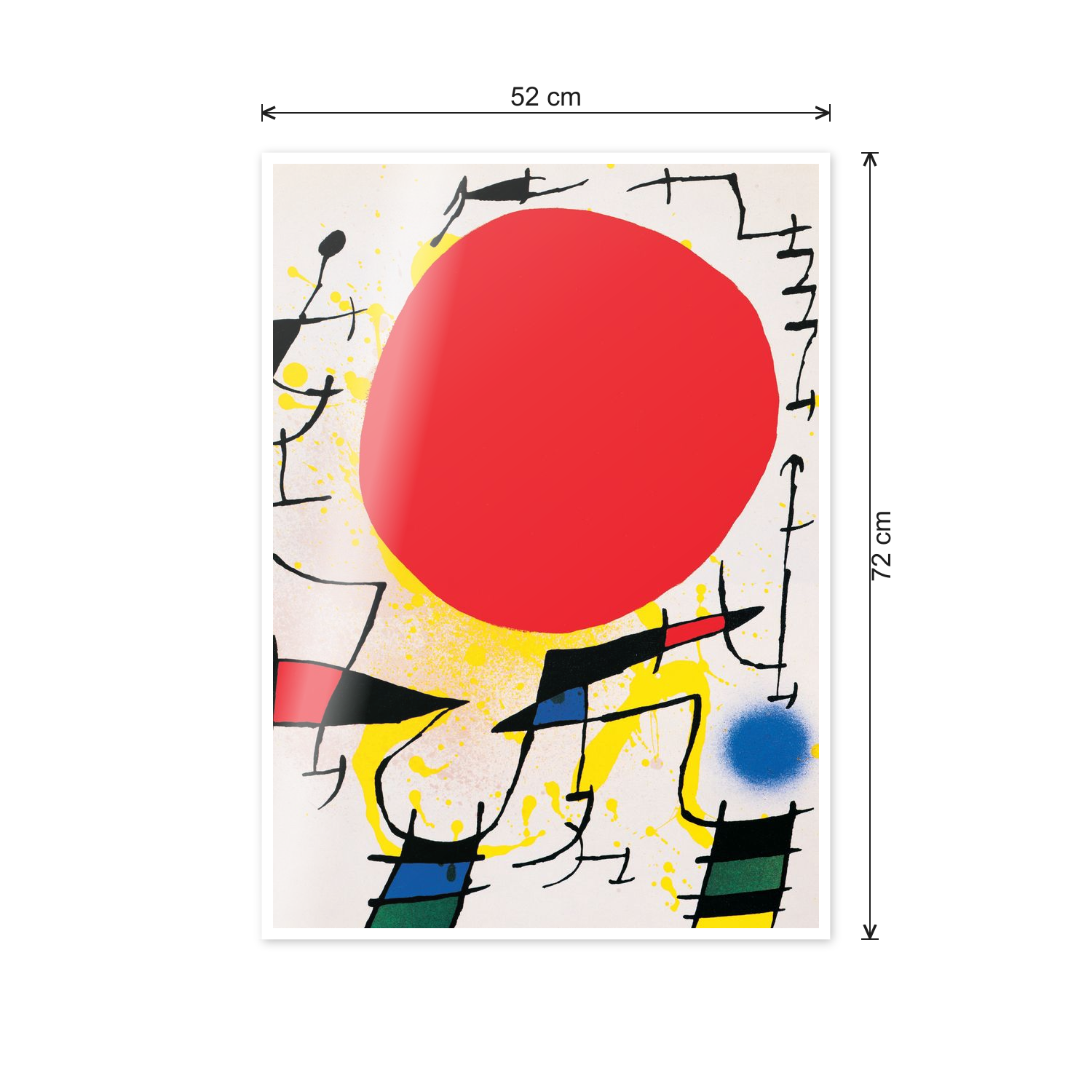 Homage to Mirò - Le Soleil Rouge cm 50x70 - misure