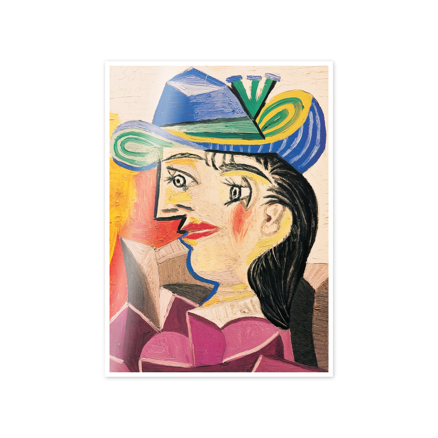 Homage to Picasso - Woman With A Blue Hat cm 50x70