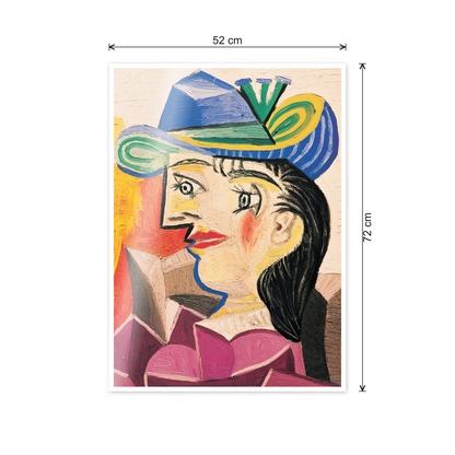 Homage to Picasso - Woman With A Blue Hat cm 50x70 - misure