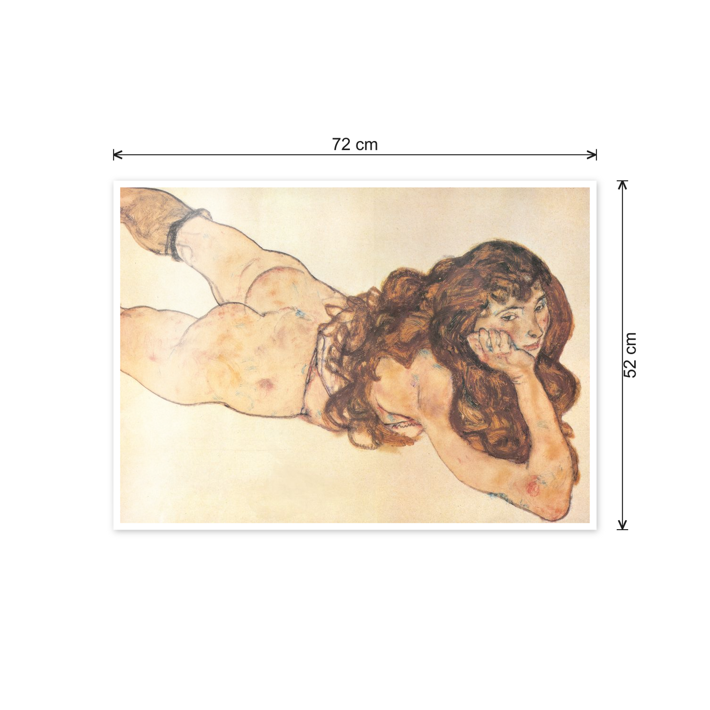 Homage to Schiele - Female Nude, 1917 cm 70x50 - misure