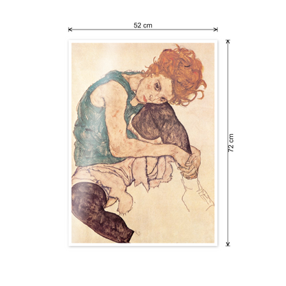 Homage to Schiele - Sitting Woman cm 50x70 - misure
