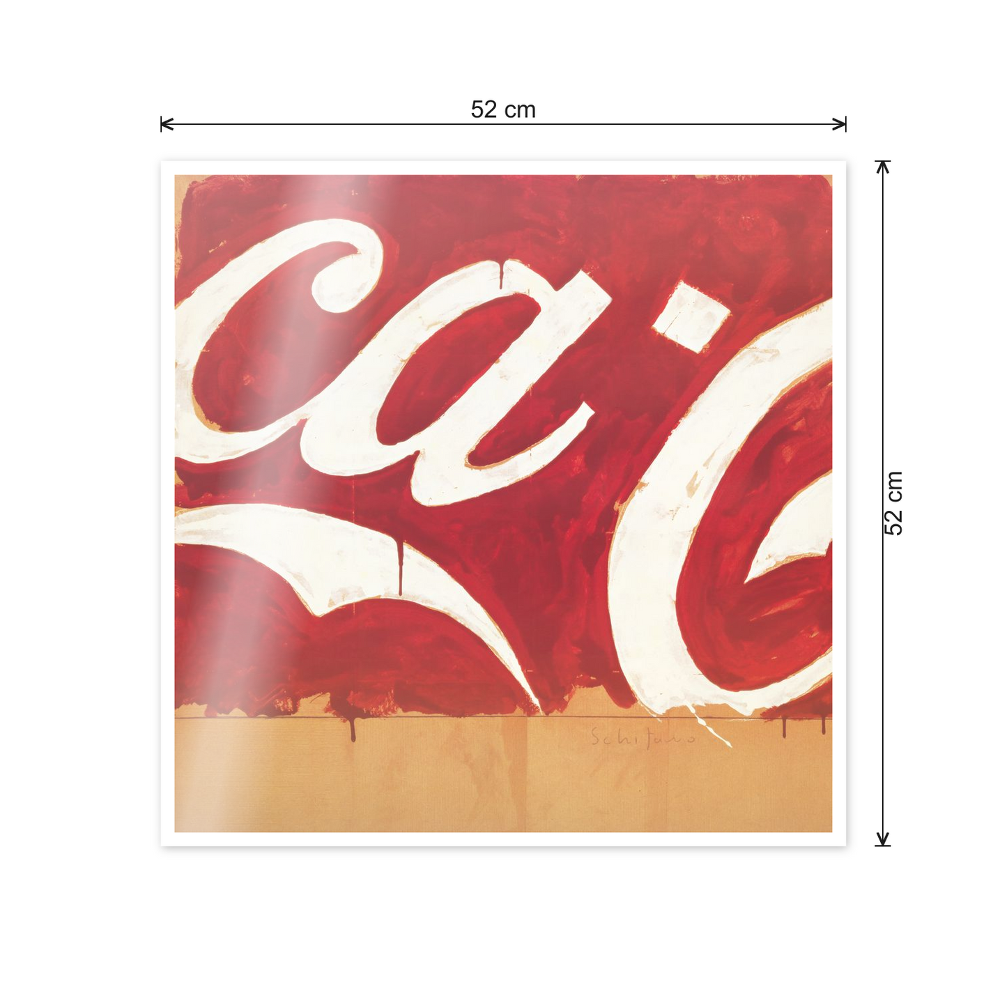 Homage to Schifano - Coke cm 50x50 - misure