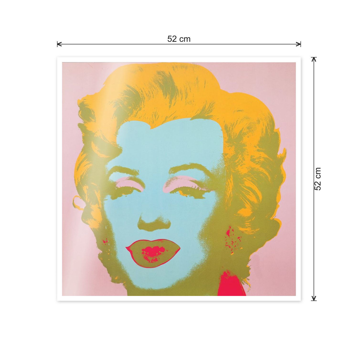 Homage to Warhol - Marilyn Monroe cm 50x50 - misure