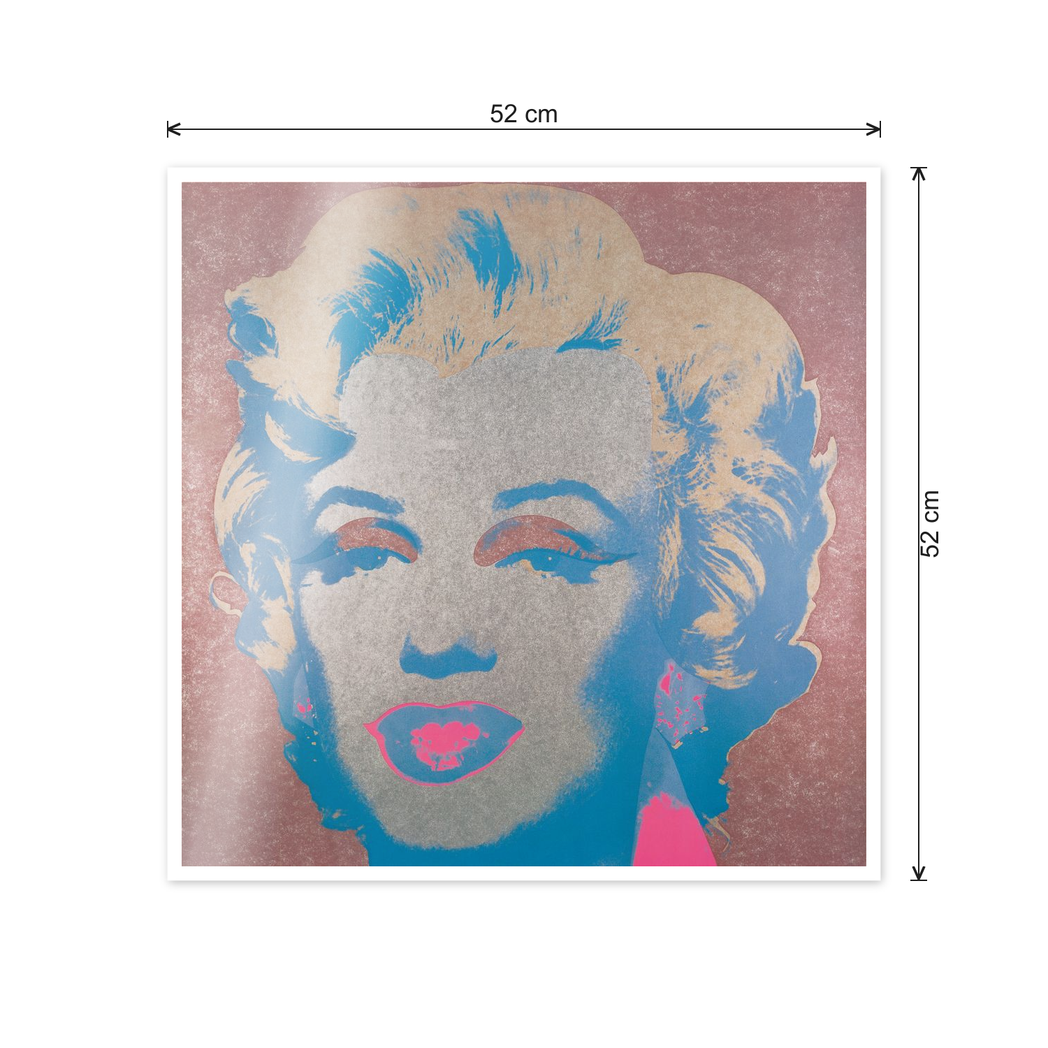 Homage to Warhol - Marilyn Monroe cm 50x50 - misure
