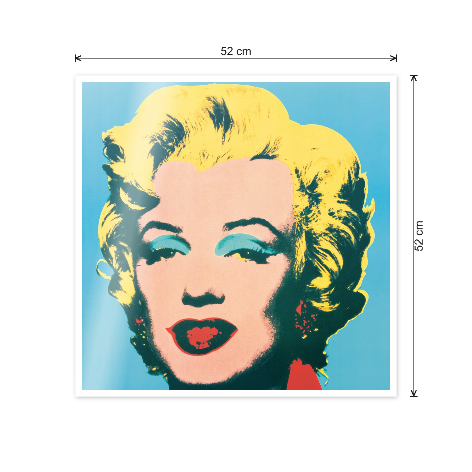 Homage to Warhol - Marilyn, 1967 cm 50x50 - misure