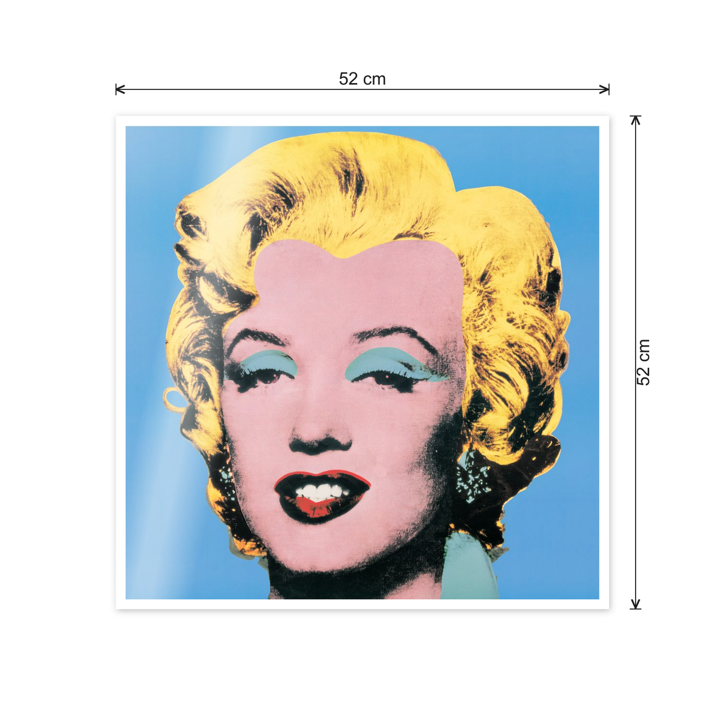 Homage to Warhol - Shot Blue Marilyn, 1964 cm 50x50 - misure