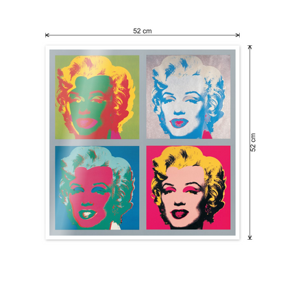 Homage to Warhol - Marilyns 1967 cm 50x50 - misure