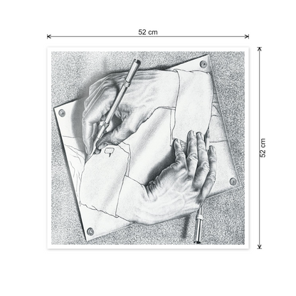 Homage to Escher - Drawing Hands, 1948 cm 50x50 - misure