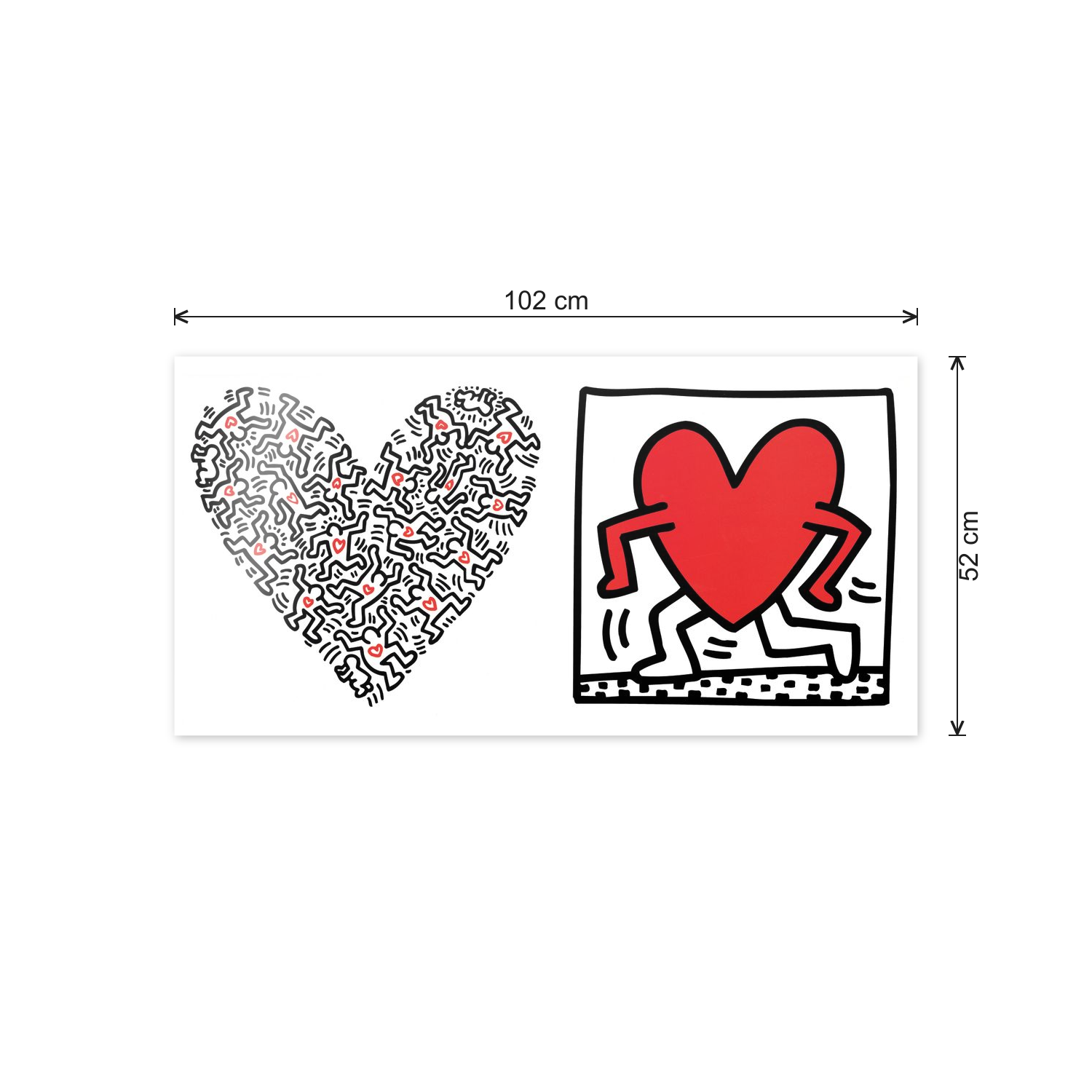 Homage to Haring - Untitled cm 100x50 - misure