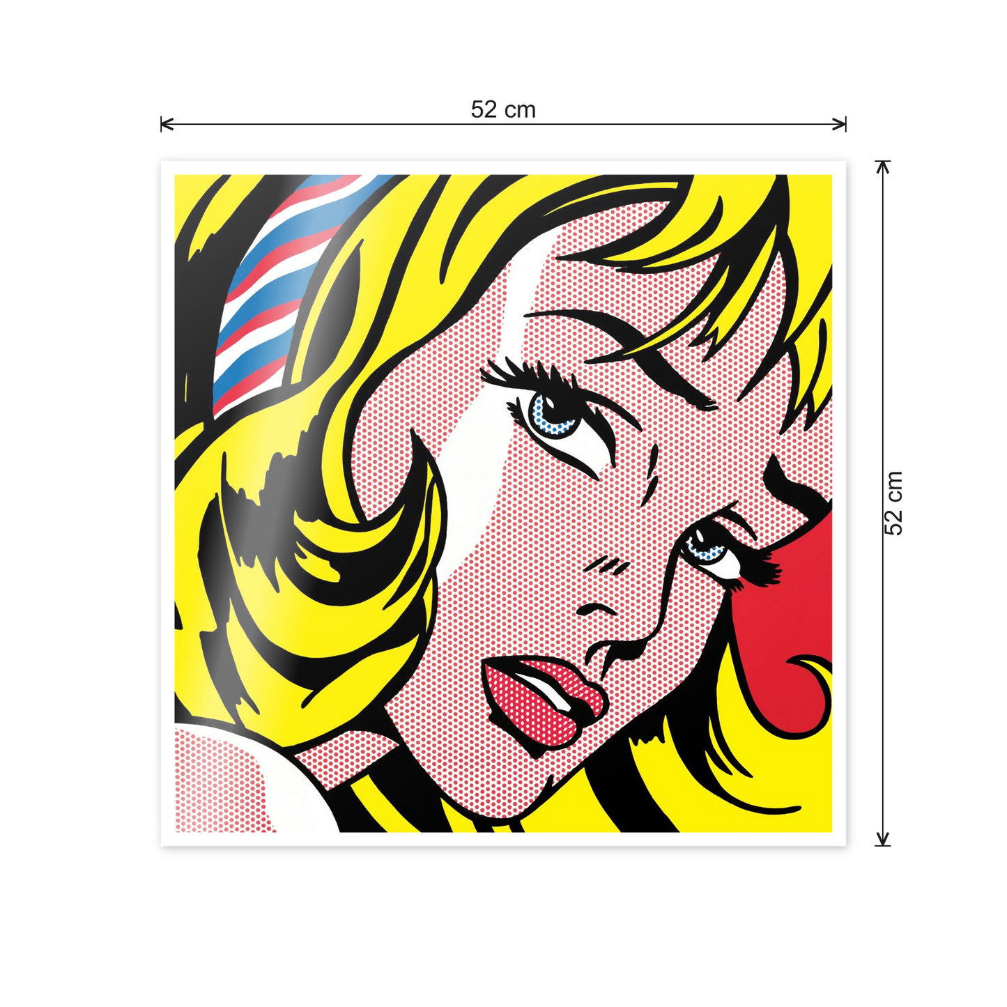 Homage to Lichtenstein - Girl With Hair Ribbon, 1965 cm 50x50 - misure