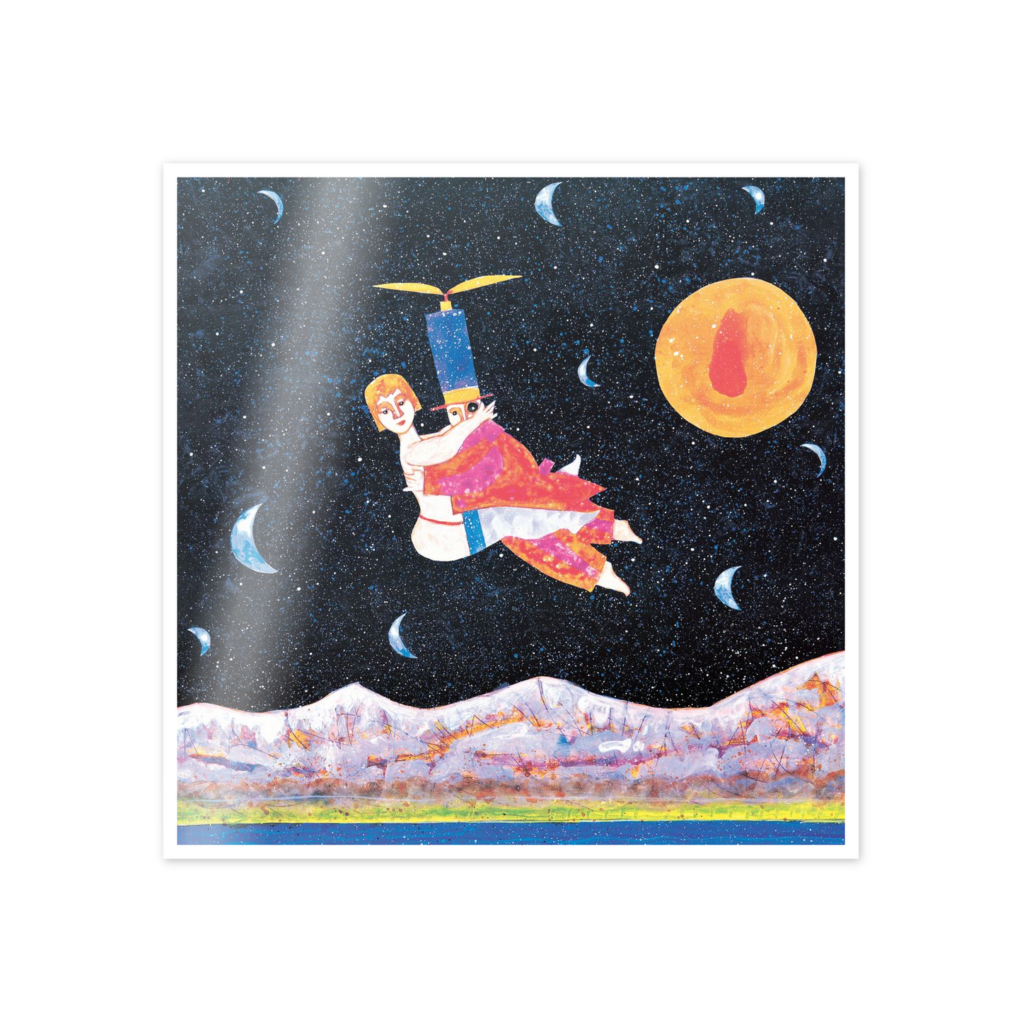 Homage to Musante - Flying Lovers over the Lake cm 50x50