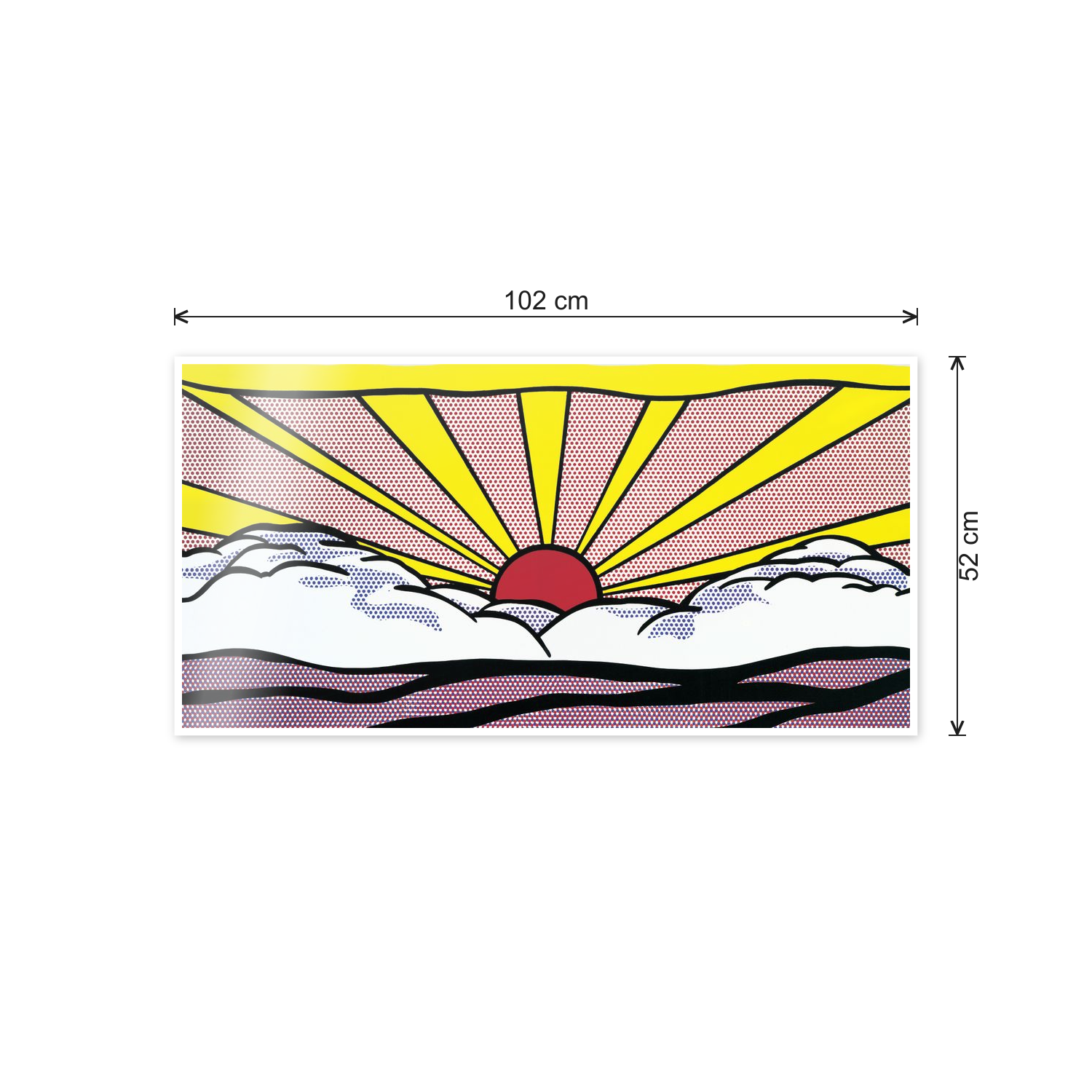 Homage to Lichtenstein - Sunrise cm 100x50 - misure