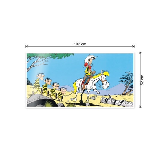 Homage to Lucky Luke e Les Daltons cm 100x50 - misure