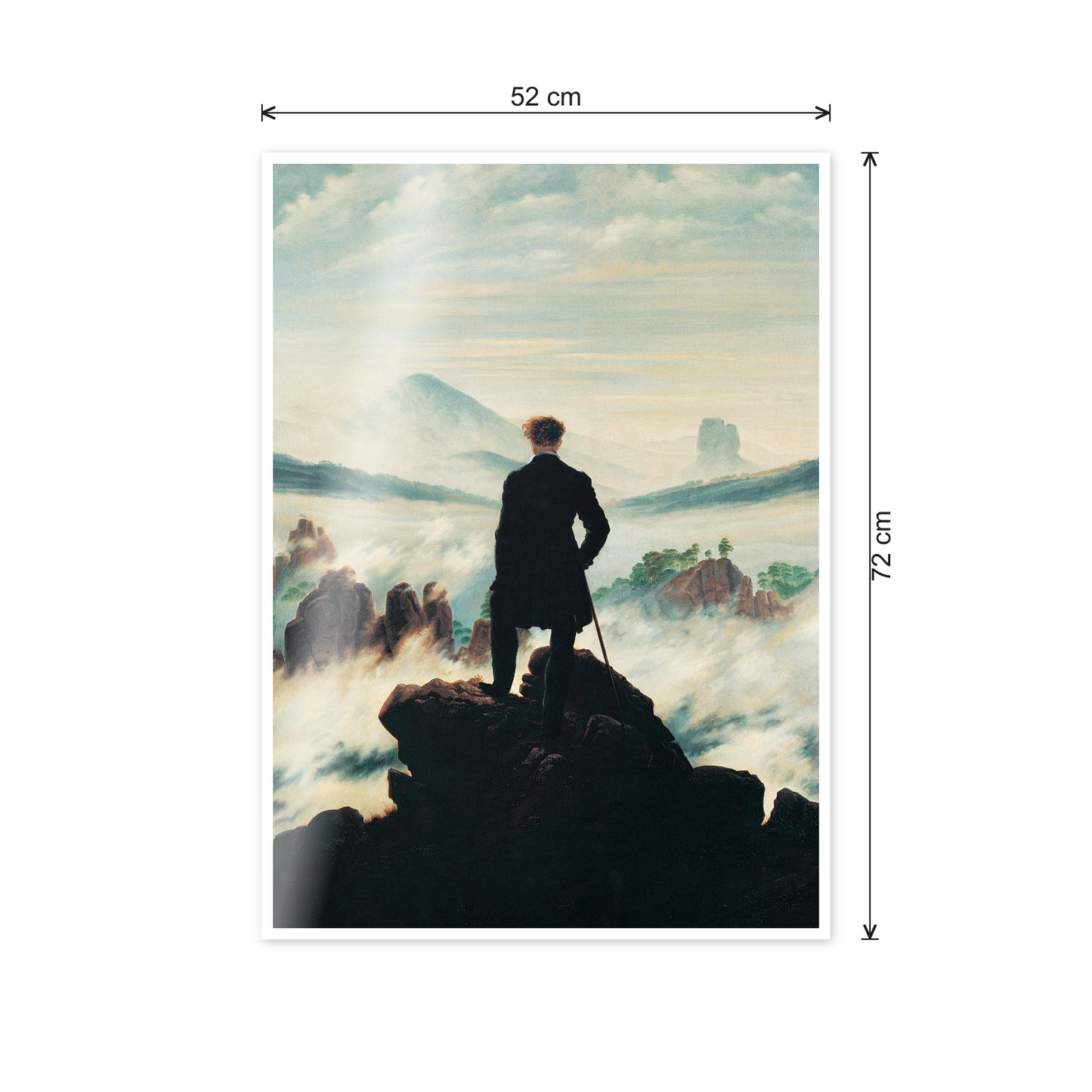 Homage to Friedrich - The Wanderer above the Sea of Fog cm 50x70 - misure