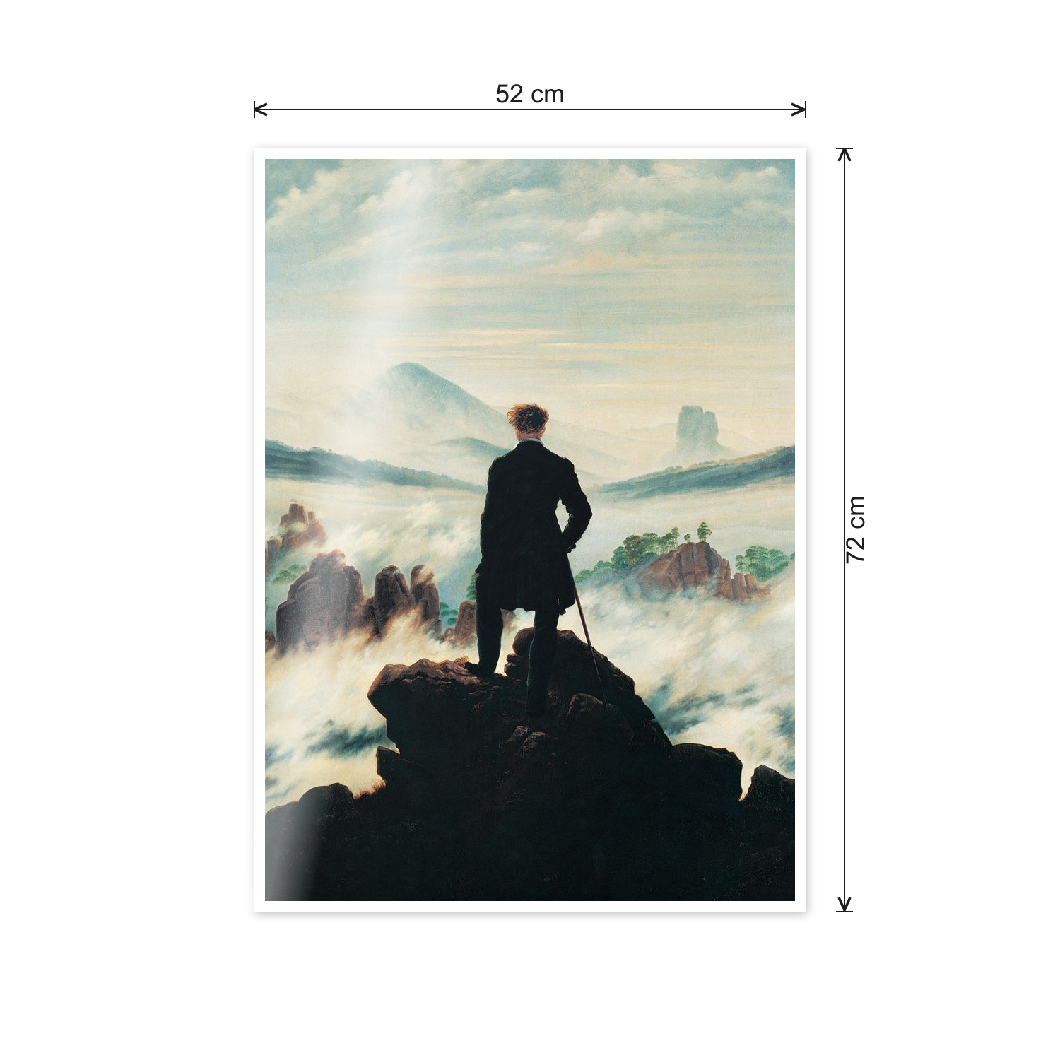 Homage to Friedrich - The Wanderer above the Sea of Fog cm 50x70 - misure